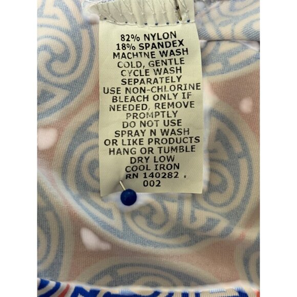 Katherine Way Geometric Blue and Pink Long Sleeve Dress - Picture 7 of 7